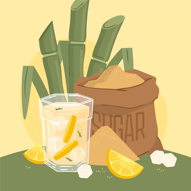 ฟรี Vector ภาพประกอบ cachaca สดวาดด้วยมือ
