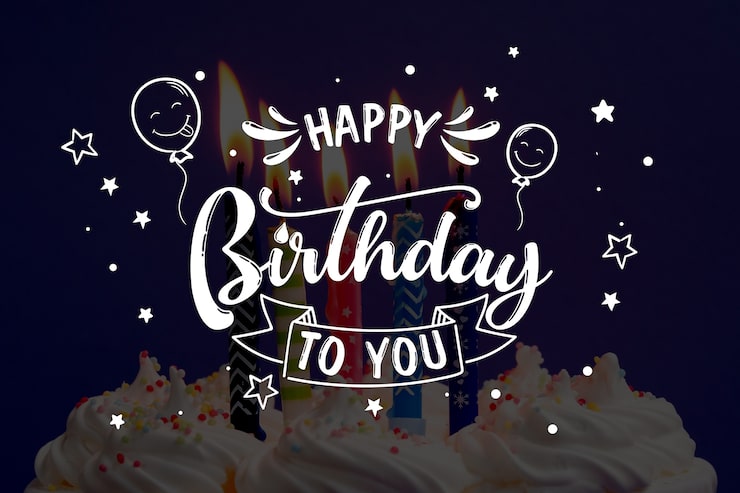 免费Vector 祝你生日快乐书法
