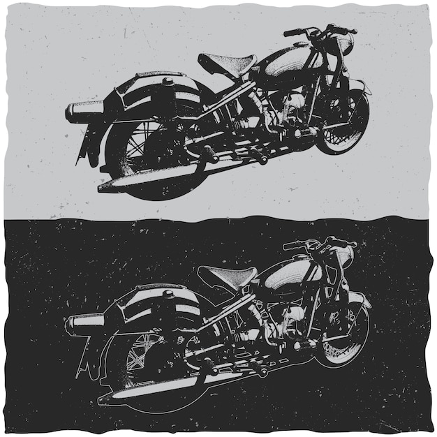 無料Vector ビンテージバイクのイラスト