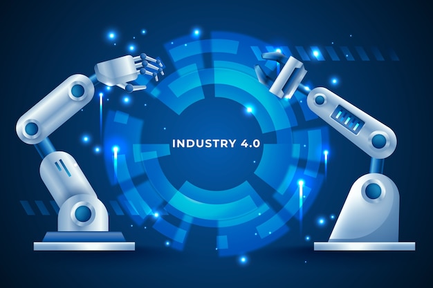 ฟรี Vector การออกแบบพื้นหลัง industry 4.0