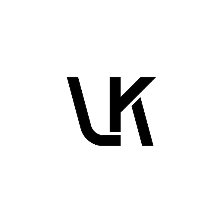 Бесплатный Вектор инициалы букв v k креативный дизайн логотипа