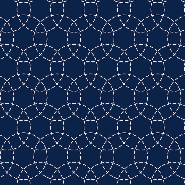 무료 Vector 일본 사시코 스타일의 패턴 배경