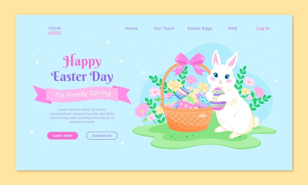 免費 Vector 復活節慶祝的登陸頁模板