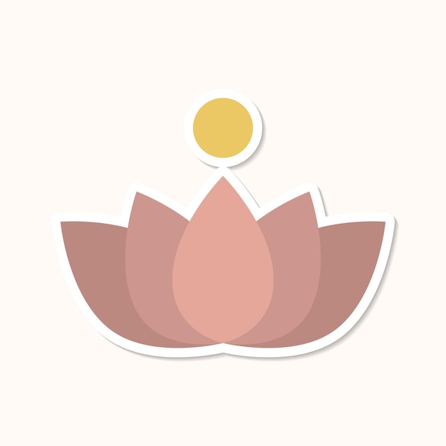 免费Vector 莲花贴纸设计元素矢量