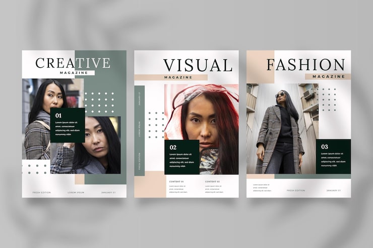 Magazine cover collection with photo