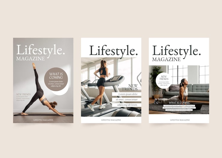 Magazine cover collection with photo