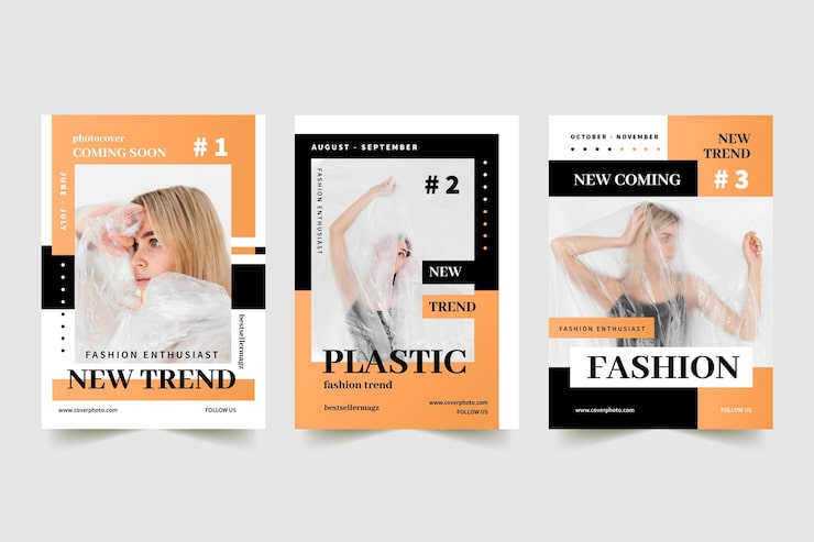 Magazine cover collection with photo