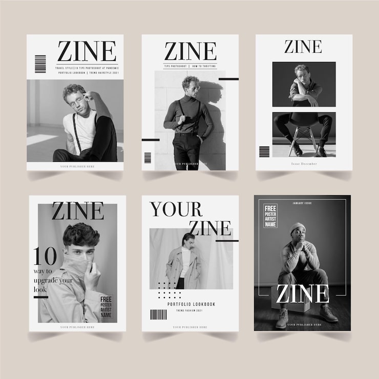 Magazine cover set with photo