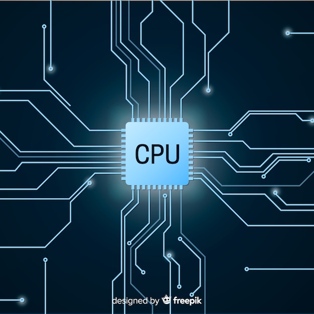 무료 Vector 그라데이션 스타일로 현대 cpu 배경