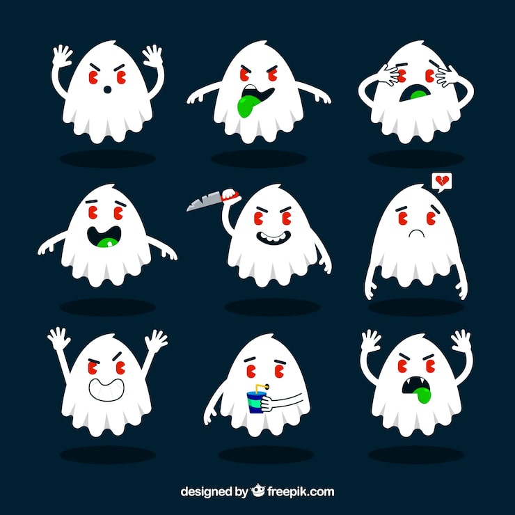 免費 Vector 現代可怕的幽靈群