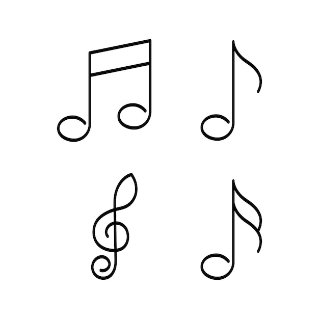 Бесплатный Вектор музыкальные ноты в стиле doodle
