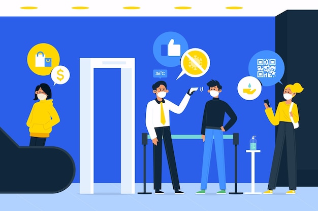 무료 Vector 상점 입구의 새로운 노멀