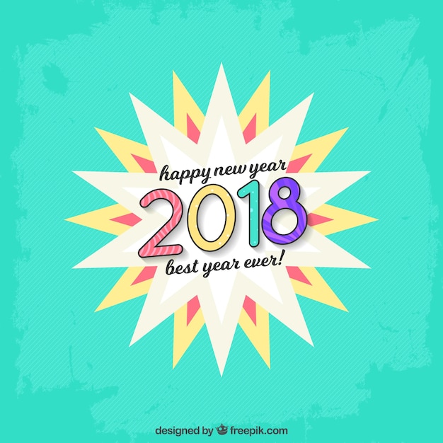 免费Vector 新年背景 2018