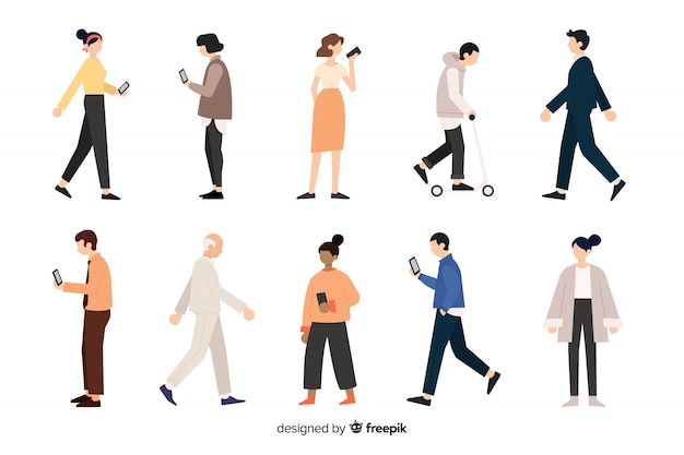 무료 Vector 다른 행동을 하는 사람들