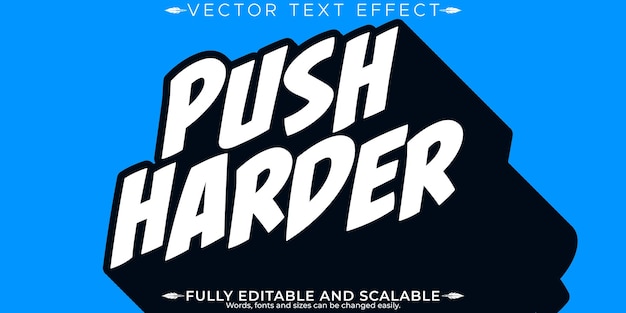 무료 Vector 더 힘내 텍스트 효과: 편집 가능한 동기 부여 및 스포츠 텍스트 스타일