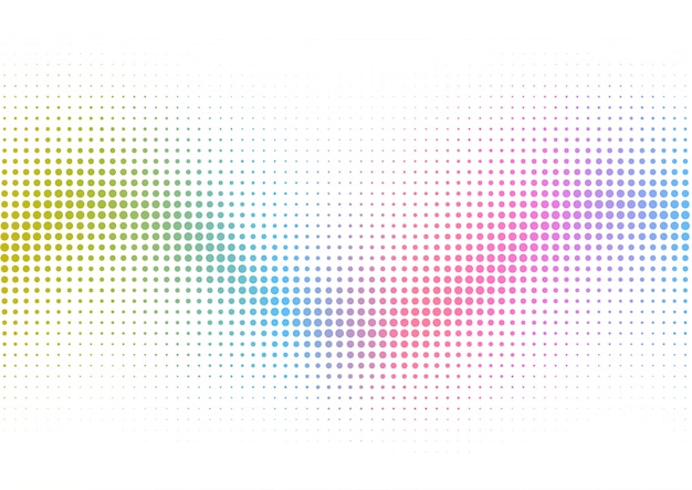 無料Vector 虹のハーフトーンドットの背景