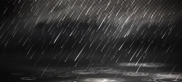 ฟรี Vector เอฟเฟกต์ฝนที่มีหยดแนวทแยงและระลอกคลื่น
