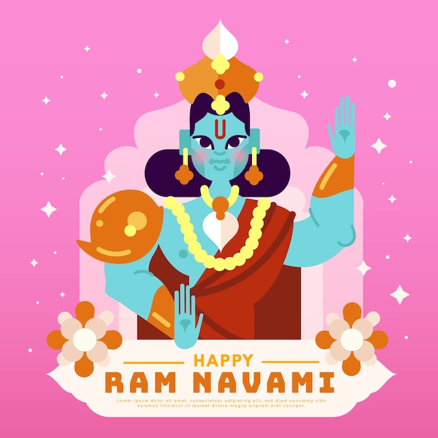 무료 Vector 평면 디자인의 ram navami
