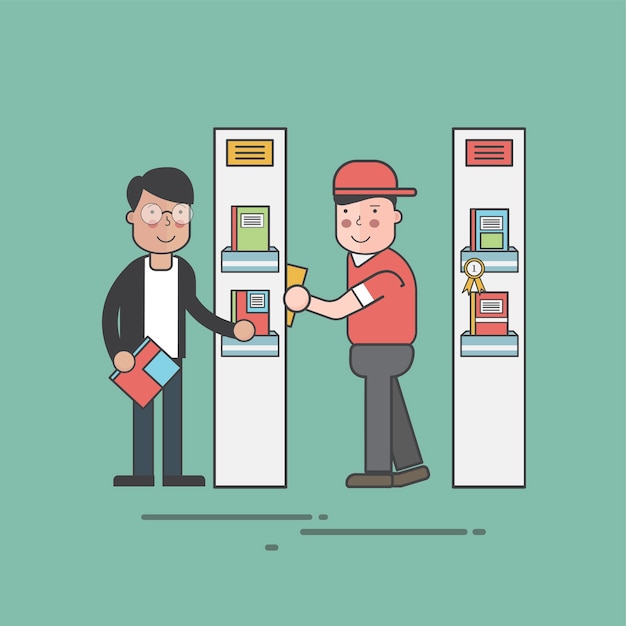 무료 Vector 임의의 사람들이 책을 따기