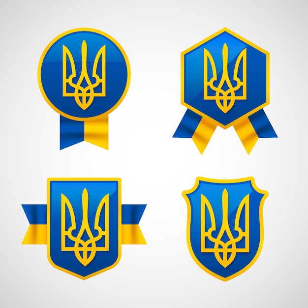 Бесплатный Вектор реалистичная коллекция национальных гербов украины