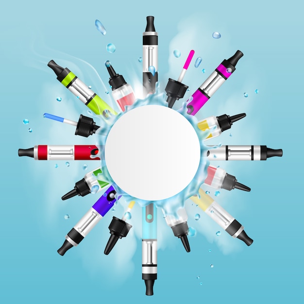 무료 Vector 현실적인 vaping 프레임 배경