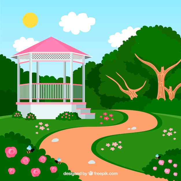 無料Vector ロマンチックな春の風景