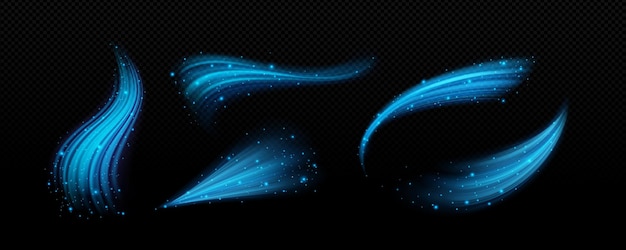無料Vector 冷たい空気の流れの効果のセット
