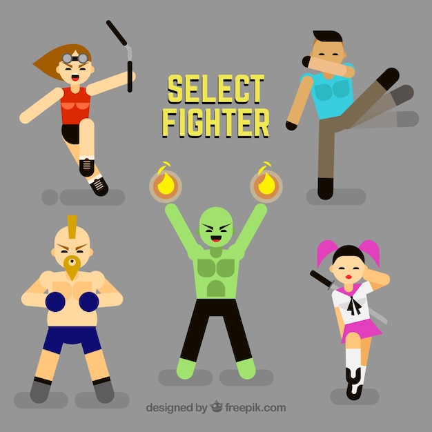 무료 Vector 좋은 전투 문자 집합