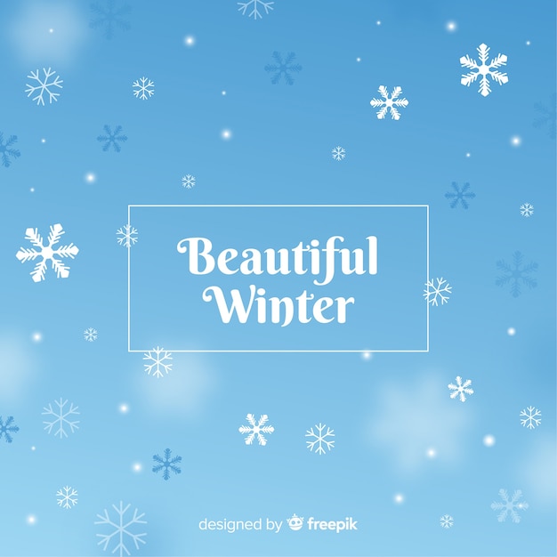 免费Vector 雪花冬季背景