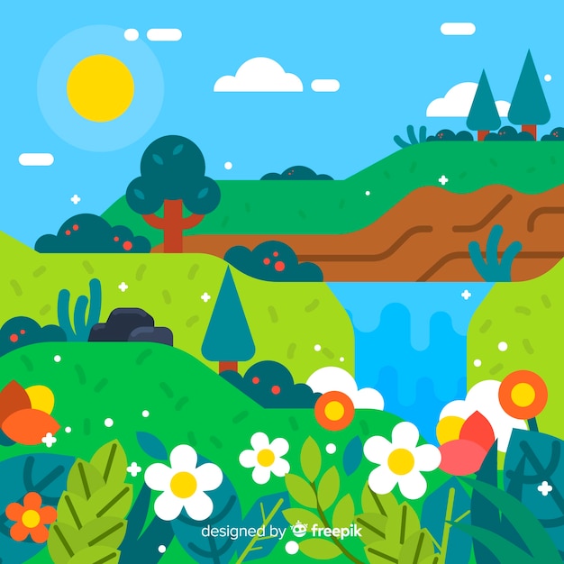 免费Vector 春天景色