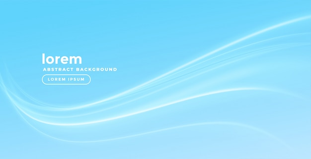 無料Vector 滑らかな波とスタイリッシュな青い背景
