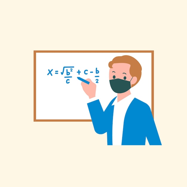 免费Vector 新的普通角色平面图形中的数学教学课矢量