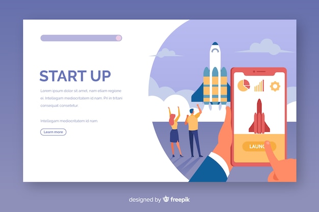 免费Vector 模板初创公司着陆页