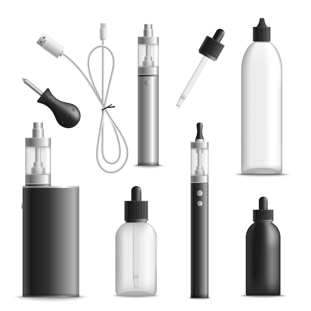 무료 Vector vaping 필수 요소 세트