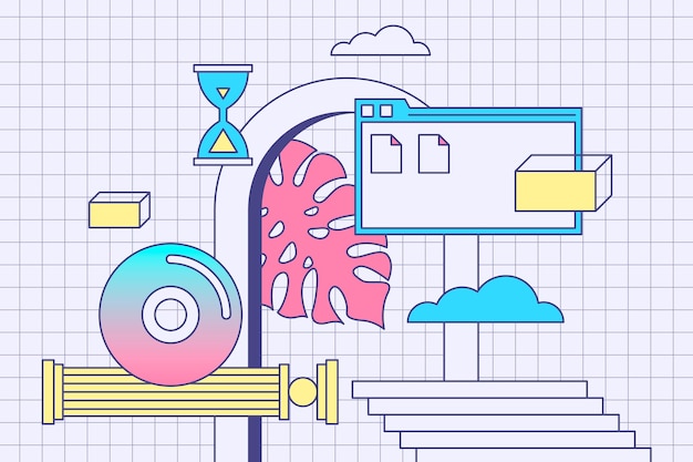 무료 Vector 빈티지 증기 파 배경