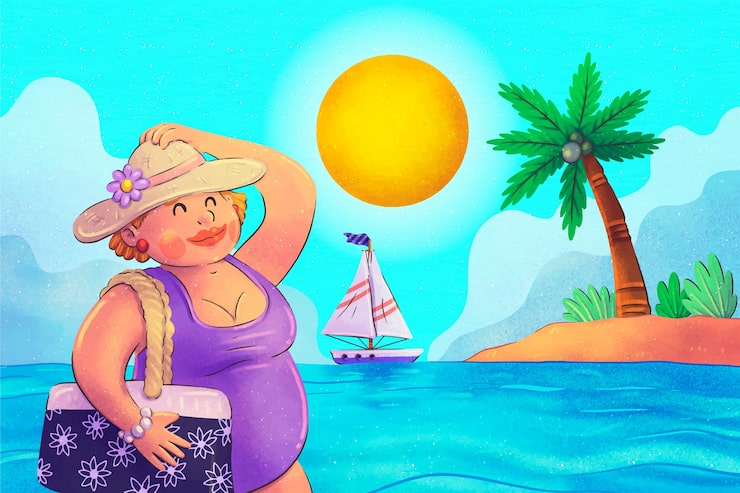 無料Vector 水彩の夏の背景