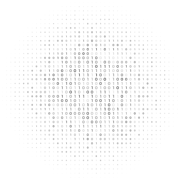 무료 Vector 이진 코드 알고리즘 번호와 함께 웹 기술 백색 배경