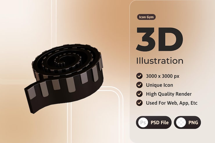 Kostenlose PSD 3d-icon-fitnessstudio, gurtkörper messen