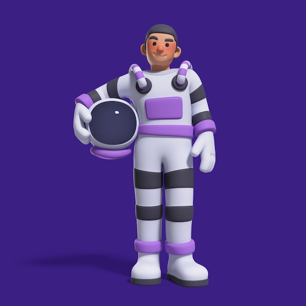 Kostenlose PSD 3d-rendering des astronautencharakters.