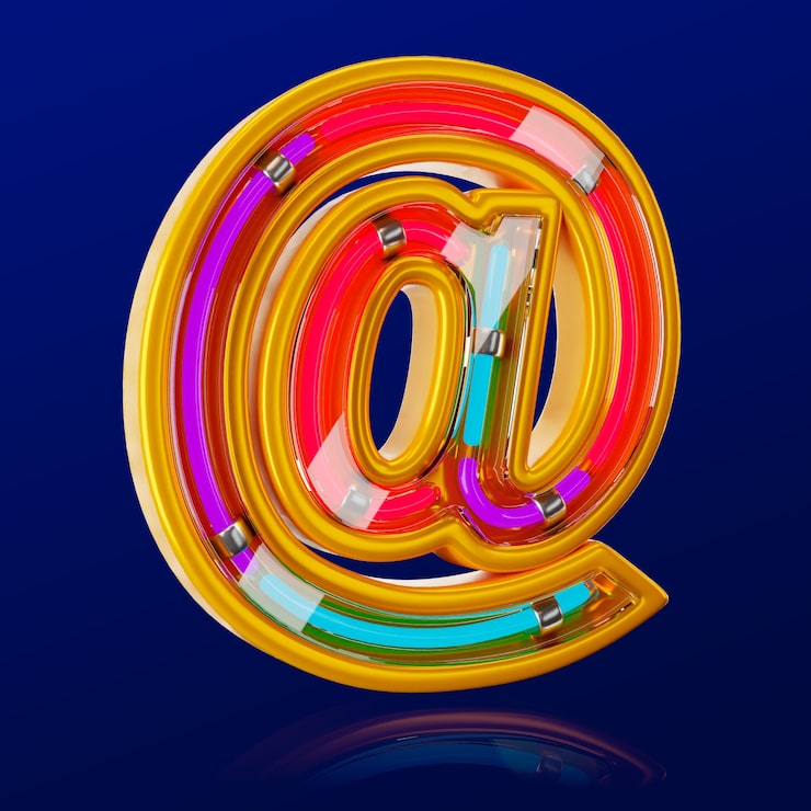 Kostenlose PSD 3d-rendering des neonbuchstaben-symbols