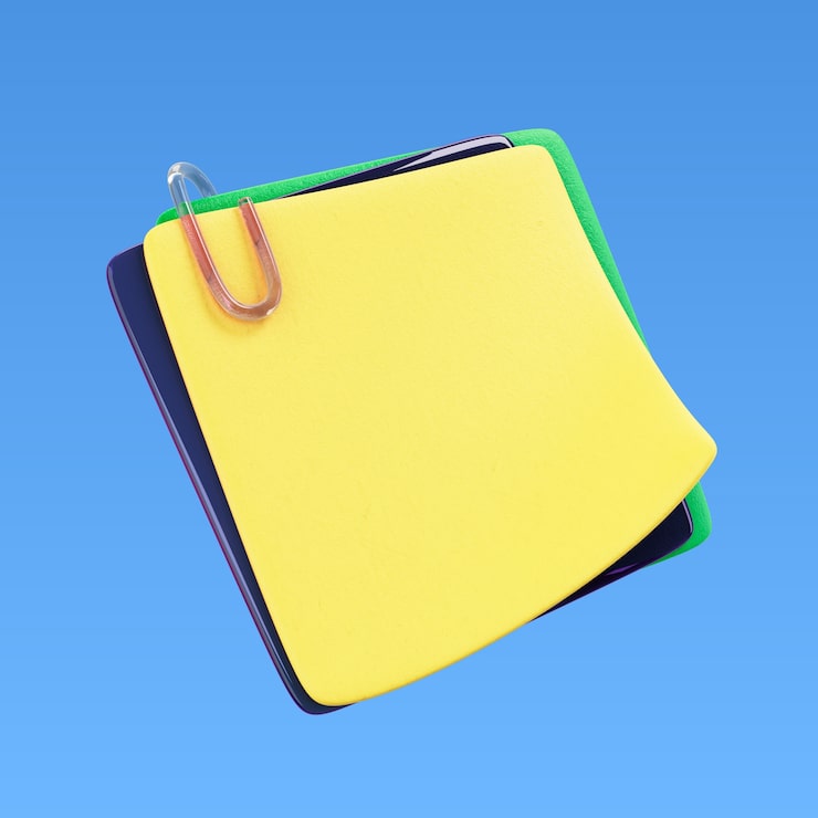 Kostenlose PSD 3d-rendering des sticky-note-symbols