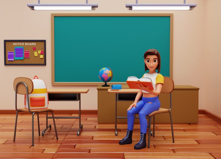 Kostenlose PSD 3d-rendering des studentencharakters