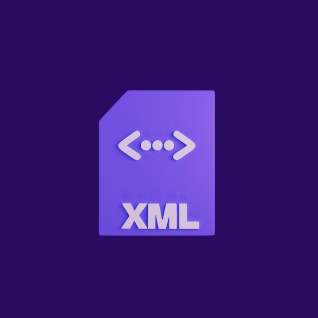 Kostenlose PSD 3d-rendering eines xml-dateisymbols
