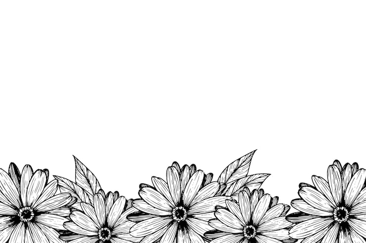 Kostenlose PSD botanische blumenrandillustration