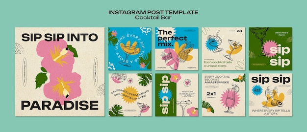 Kostenlose PSD cocktailbar-vorlagendesign