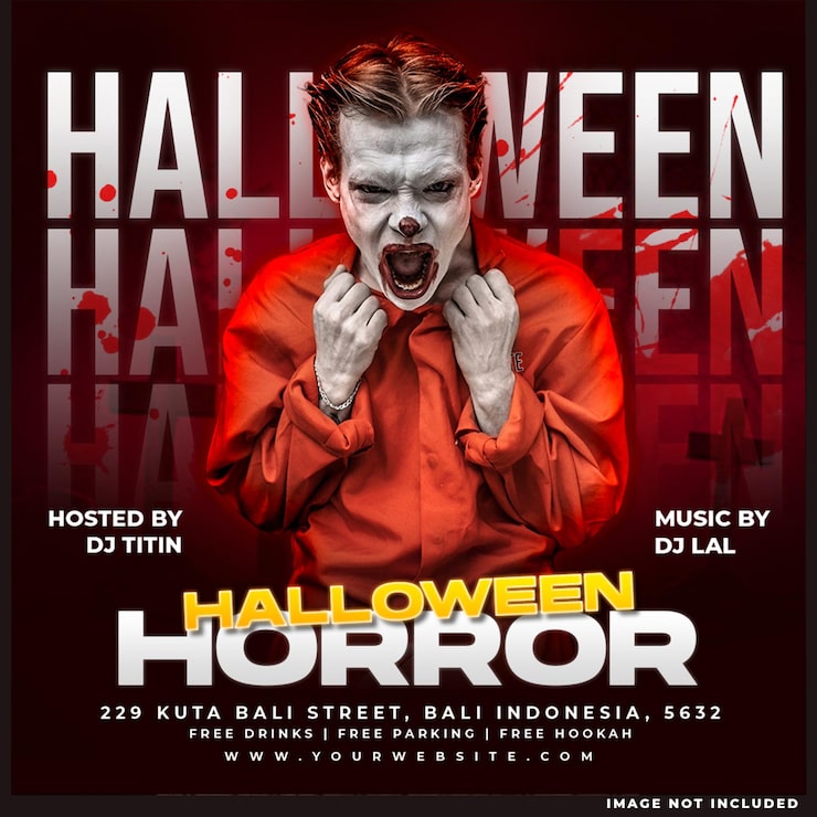 Kostenlose PSD dj-club-halloween-party social-media-flyer-vorlage oder web-banner