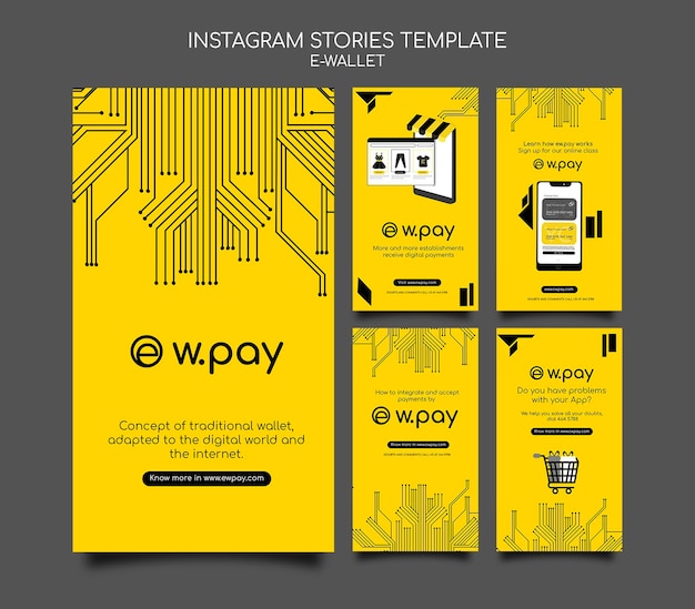 Kostenlose PSD e-wallet instagram stories vorlage