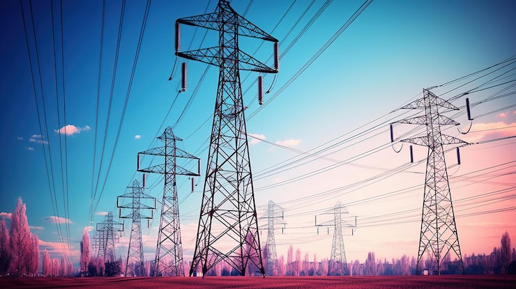 Kostenlose PSD elektrizitätsübertragungstürme generative ki