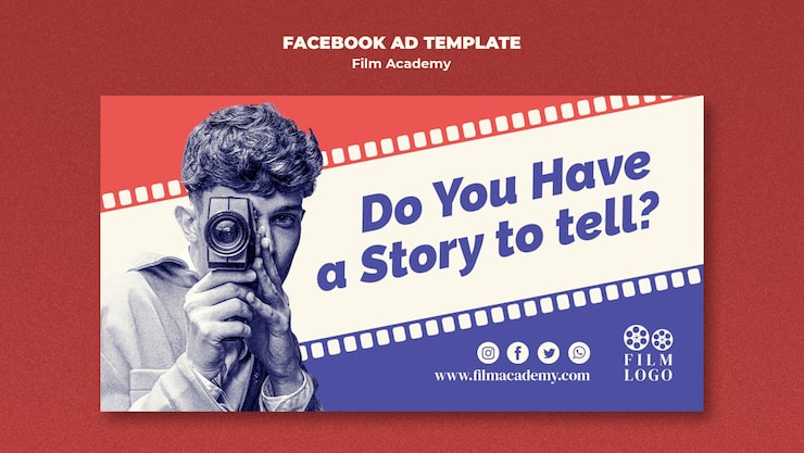 Kostenlose PSD facebook-vorlage der filmakademie
