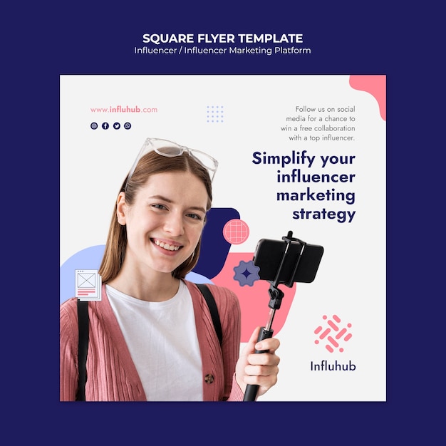 Kostenlose PSD flache design-influencer-vorlage
